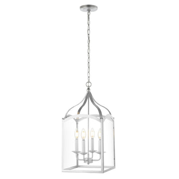 Ruth 11" Traditional Classic Lantern Metal/Glass LED Pendant - JONATHAN Y